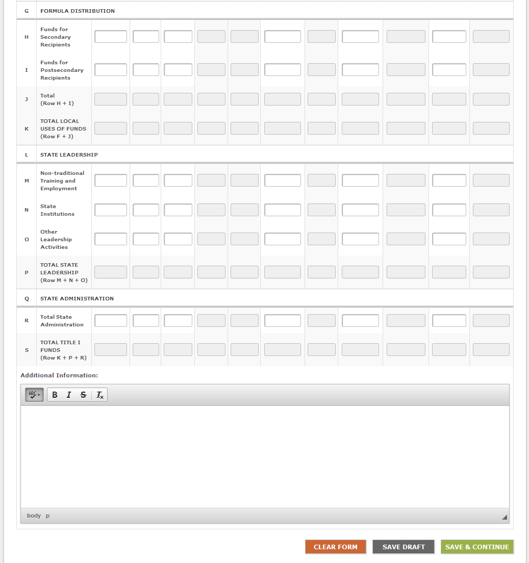 Screenshot of the Final Financial Status Report