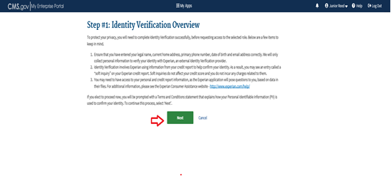 Identity Verification Overview Page